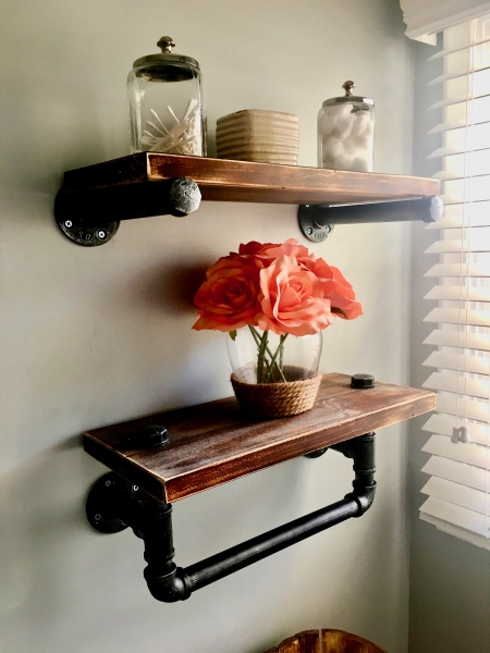 Reclaimed wood shelving